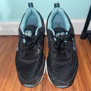 Under Armour Black and Light Blue Sneakers